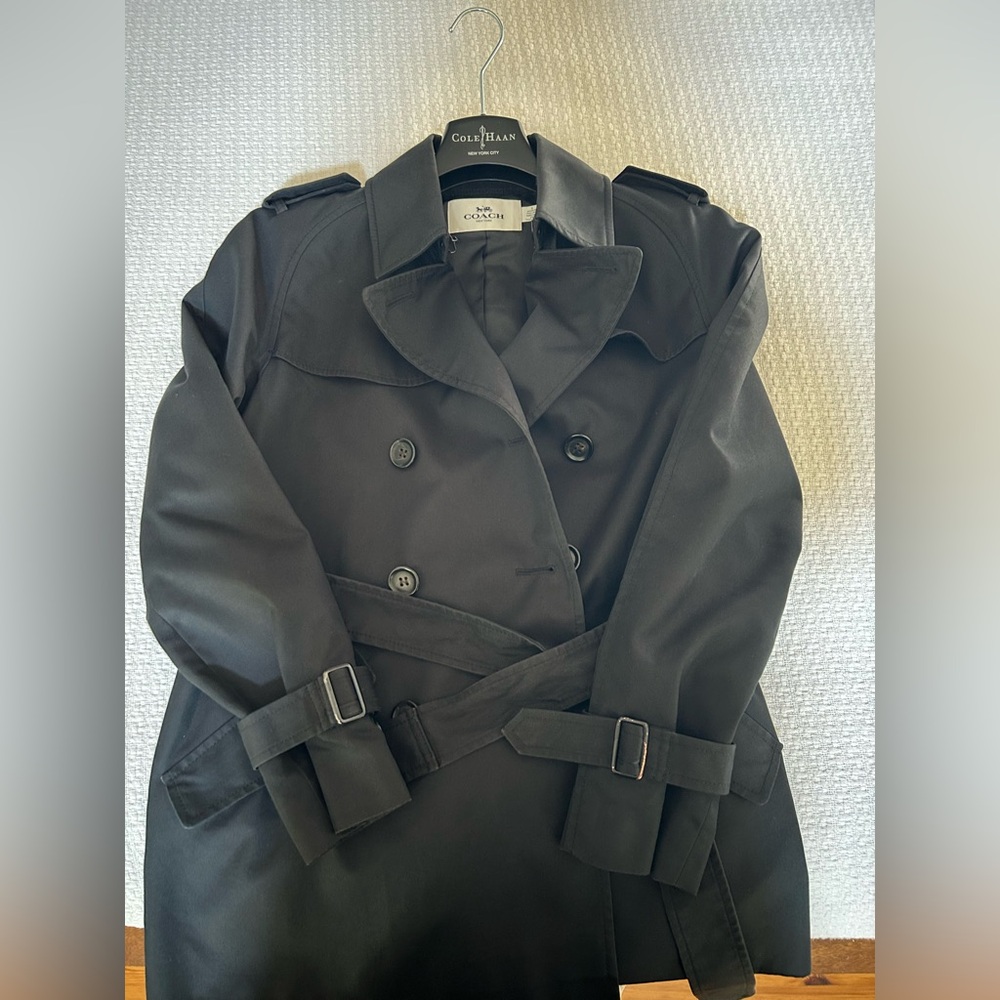 Coach Black Double-Breasted Trench Coat